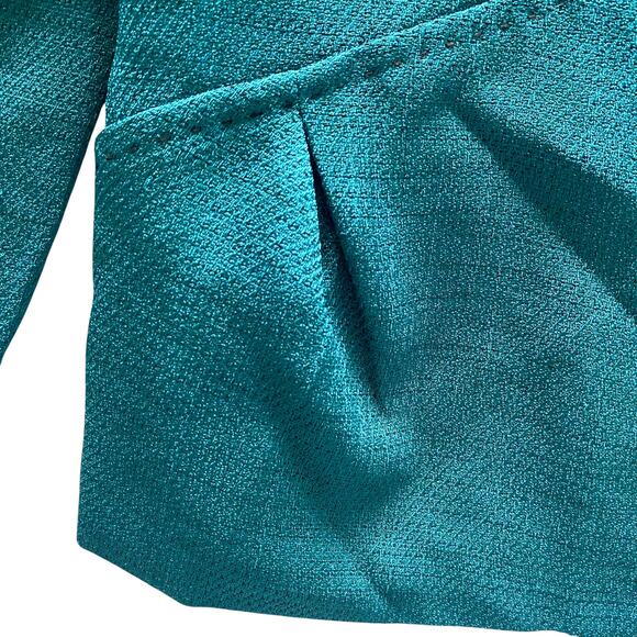 Jones New York : NEW Teal Textured Blazer Jacket Lined Workwear Suiting : 14 - Picture 5 of 11